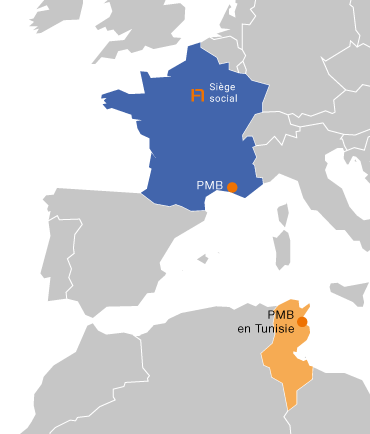 PMB filiales et sites de production Tunisie et France